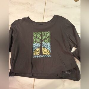Life Is Good Charcoal Long Sleeve Tee